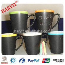 Beverage Promotional Items Advertisement World Cup Gifts / Wholesale Sublimation Mugs With Chalk / Ceramic Black Chalk Mug